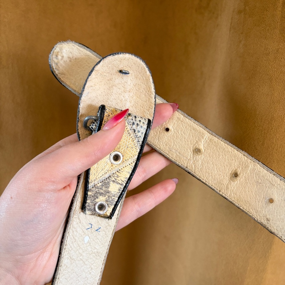 Vintage Patchwork Exotic Python Snakeskin Boho We… - image 6